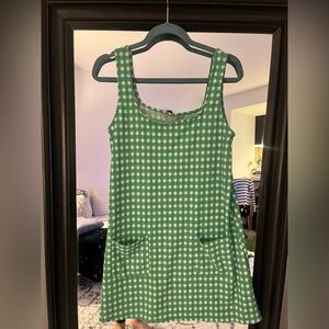 Green Checkered Mini Dress